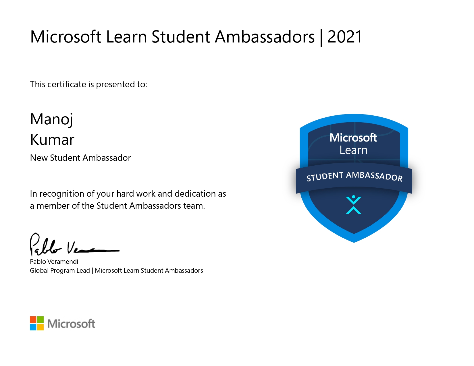 Microsoft Learn Student Ambassador